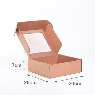 Caixa para Envio Postal com janela 20x20x7cm Kraft - Image 2
