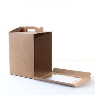 Caixa para Bolo com janela 25x25x34cm Kraft - Image 2