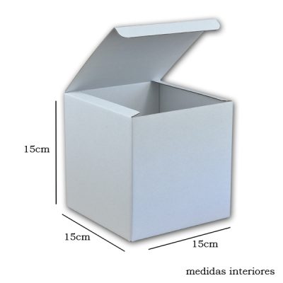 Caixa para Presentes 15x15x15cm Branca (tampa fixa)