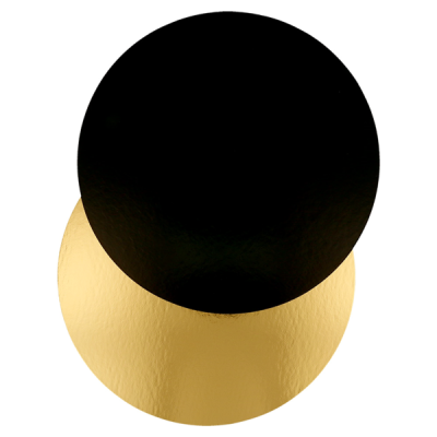 Base Ø 25 CM para bolos - 3mm - dourado/preto (Laminada 2 lados)