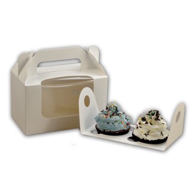 Caixa para 2 Cupcakes 16.5x8x10.5 Cartolina Branca - Image 2