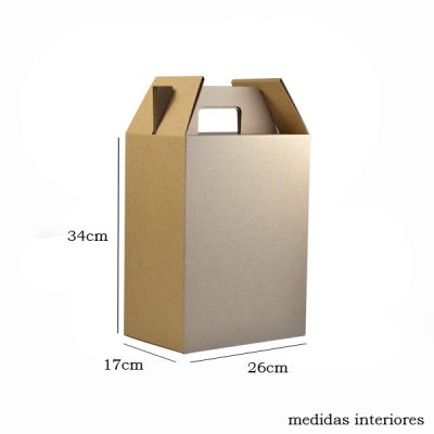 Caixa Cabaz Vertical 26x17x34cm Kraft