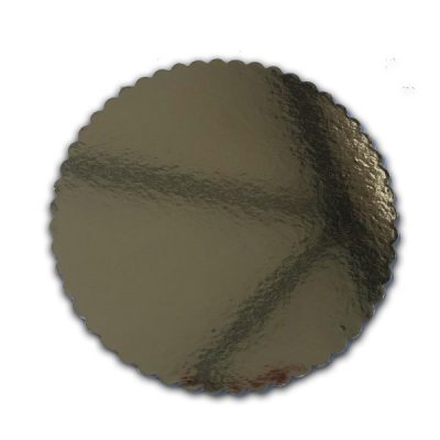 Base Ø 24 CM para bolos - 3mm espessura - dourado/branco