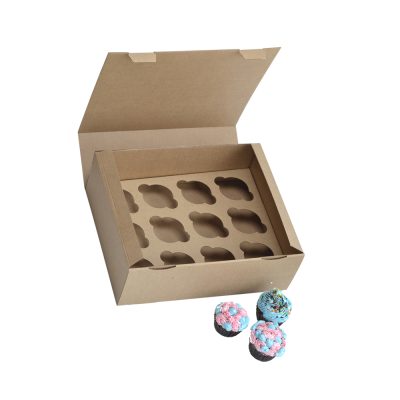 Caixa para 12 Cupcakes 33x26x11cm Kraft - Image 3