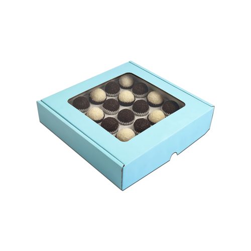 Caixa para 25 Brigadeiros (AZUL CLARO) c/janela - Image 2