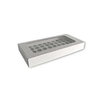 Caixa para 50 Brigadeiros Branca Com Janela e Divisória - Image 2