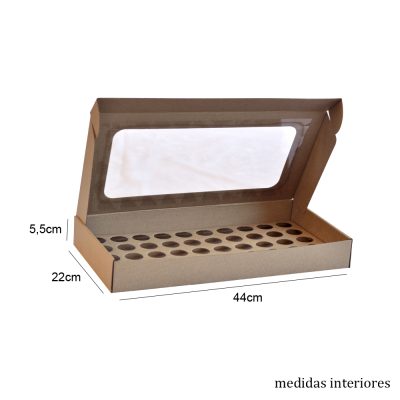 Caixa para 50 Brigadeiros c/janela (KRAFT)