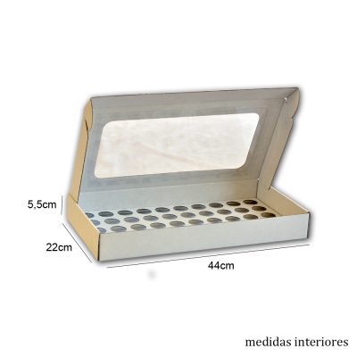 Caixa para 50 Brigadeiros c/janela (Branca)