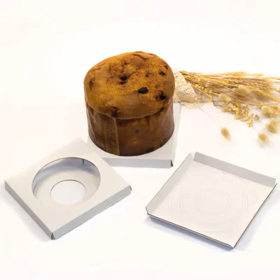 Caixa "Panettone" c/janela e divisória 18x18x18 Branco - Image 4