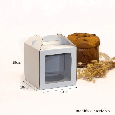 Caixa "Panettone" c/janela e divisória 18x18x18 Branco