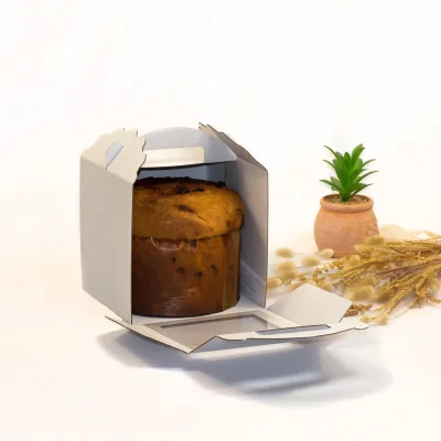 Caixa "Panettone" c/janela e divisória 18x18x18 Branco - Image 3