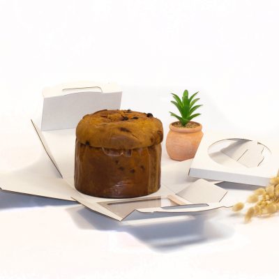 Caixa "Panettone" c/janela e divisória 18x18x18 Branco - Image 2
