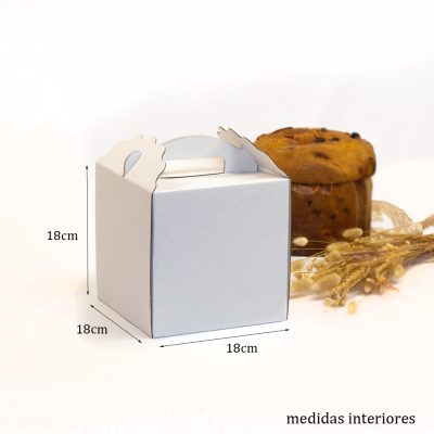 Caixa “Panettone” Branco Com Divisória sem janela 18x18x18cm