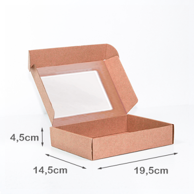 Caixa para Envio Postal 19.5x14.5x4.5cm Kraft (com janela) - Image 2