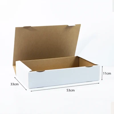 Caixa para Envio Postal 53x33x11cm Branco/Kraft