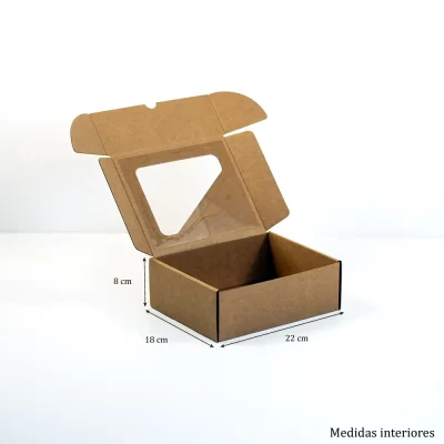 Caixa para Envio Postal 22x18x8cm Kraft com janela