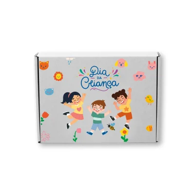 Caixa Decorada Dia da Criança 25x19x6cm Branco