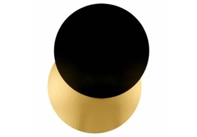 Base Ø 26 CM para bolos - 3mm espessura - dourado/preto