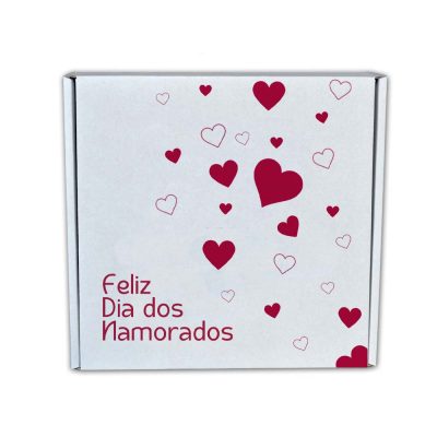 Caixa Decorada Dia dos Namorados 20x20x7cm Branco - Tipo 3