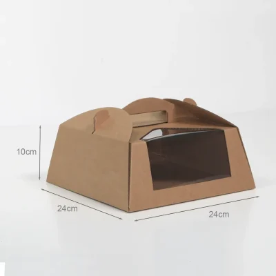 24x24x10cm - Caixa para tarte (KRAFT) C/JANELA