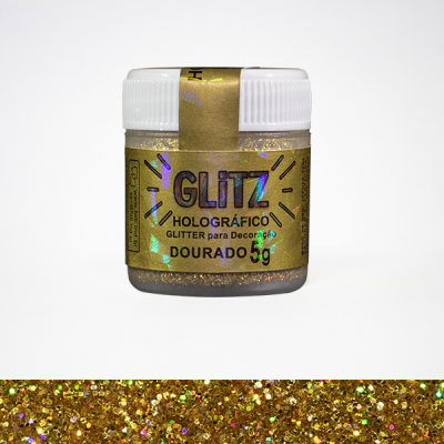 Glitz Holográfico DOURADO 5g - FAB