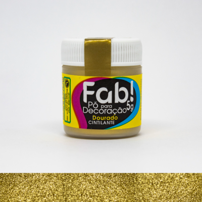Pó para decoração metálico dourado 5g - FAB