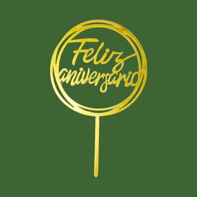 Topper para Bolo Feliz Aniversário (versão2) - 20cm