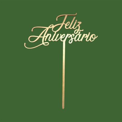 Topper para Bolo Feliz Aniversário - 15cm
