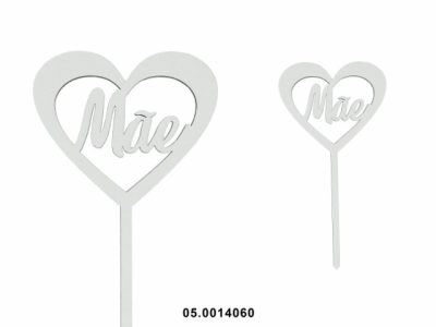 Topper Mdf Coração Mãe 8x14cm