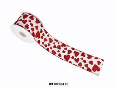 Fita Decorativa C/Corações 64mm X 10 Metros