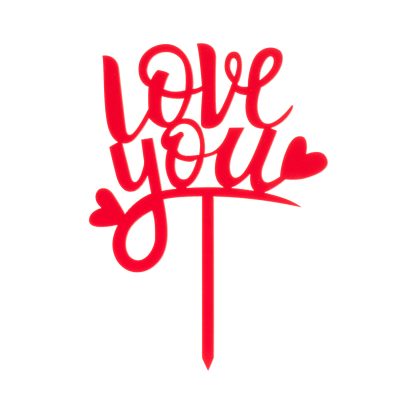 Cake Topper love you 16x10cm