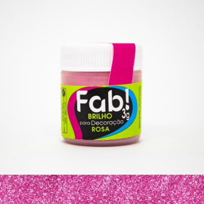 Brilho p/decoração rosa 3g - FAB