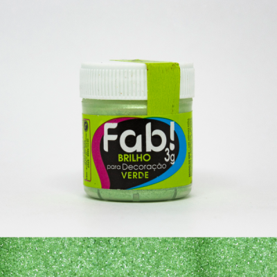 Brilho p/decoração verde 3g - FAB