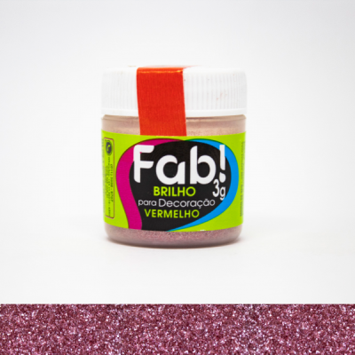 Brilho p/decoração vermelho 3g - FAB