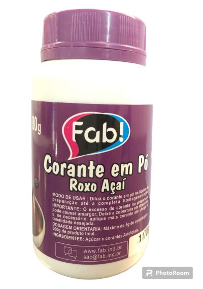 Corante Pó Fab Roxo Açaí 80g - FAB