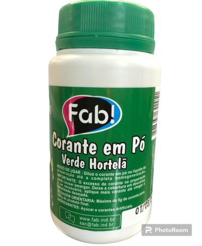 Corante Pó Verde Hortelã 80g - FAB