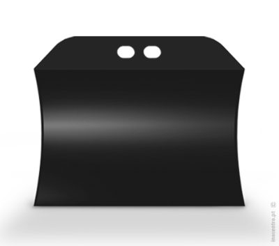 Caixa oval  com pega Preto 24,5X19X4,5