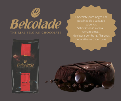 Chocolate Pastilha Belcolade Negro Selection (Belga)