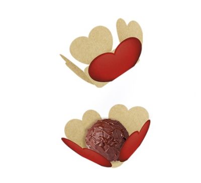 Base/Caixa para brigadeiros e bombons CORAÇÃO RED/KA 3,3x2,3x3,3 cm (Pack 500un) - Image 2