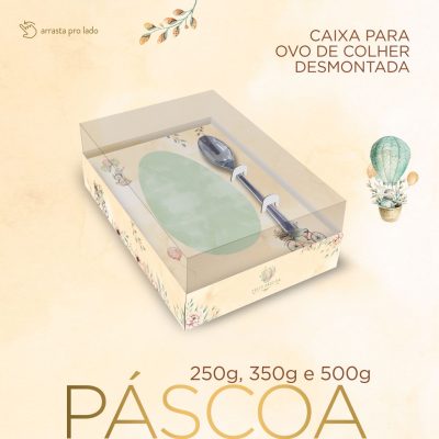 Caixa P/ Ovo C/ Coelhinhos C/ Colher (Desmontada)