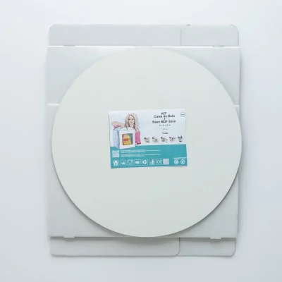 Kit Caixa para bolo branca com janela + Base MDF 5mm - Image 3
