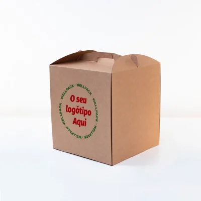 Caixa para Bolo Kraft com o seu logotipo sem janela