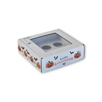 Caixa para Brigadeiros Branca Com Janela e Divisória (6un/12un/25un/50un) Halloween
