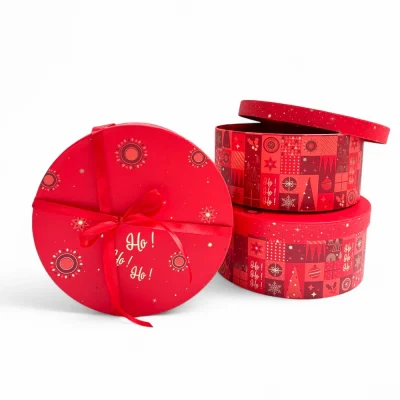 Caixa redonda MOSAICO FESTIVO vermelho 20×20×9cm - Image 4