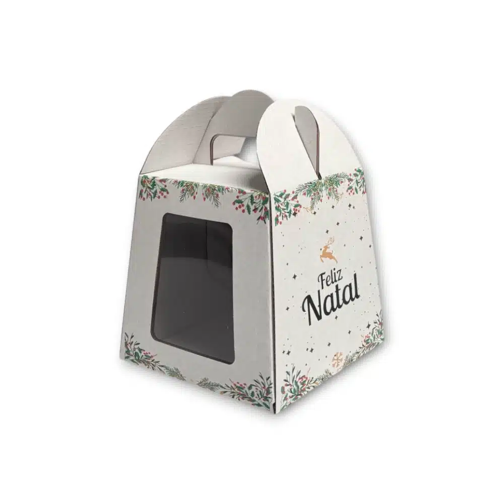 Caixa para bolo Com Janela 12x12x12cm Natal