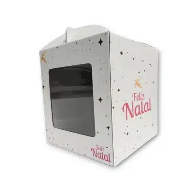 Caixa para Bolo Branca com janela Natal - Image 2