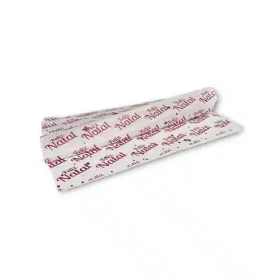 Papel seda Branco com decorado 50x75cm Pack 25un Natal - Image 2