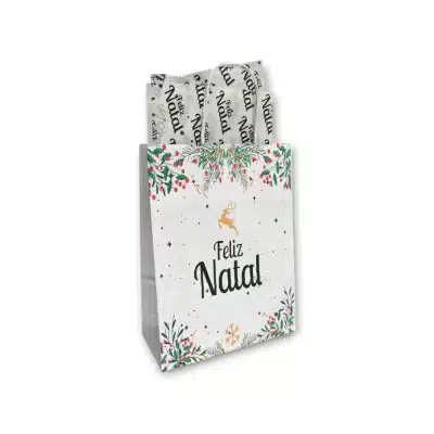 Sacos de papel Branco Pack 25un Natal